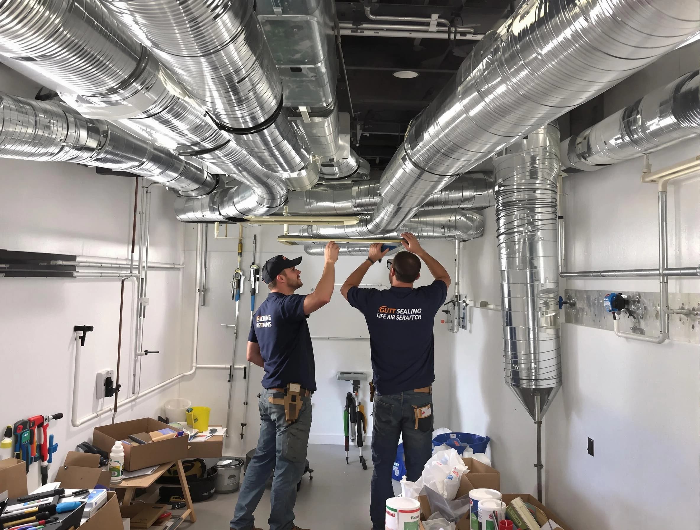 Parker Air Duct Cleaning technician applying professional duct sealing solutions in Parker