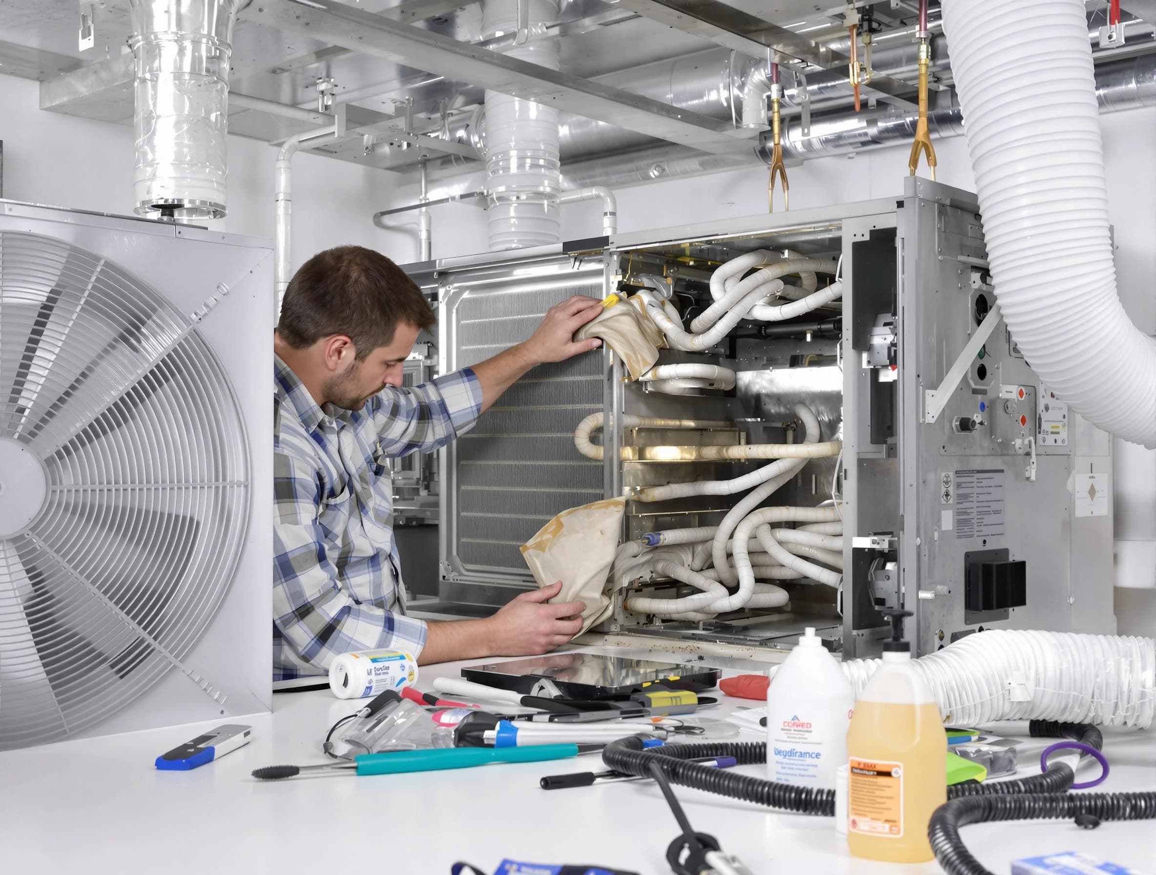 Parker Air Duct Cleaning specialist performing precision AC coil cleaning in Parker