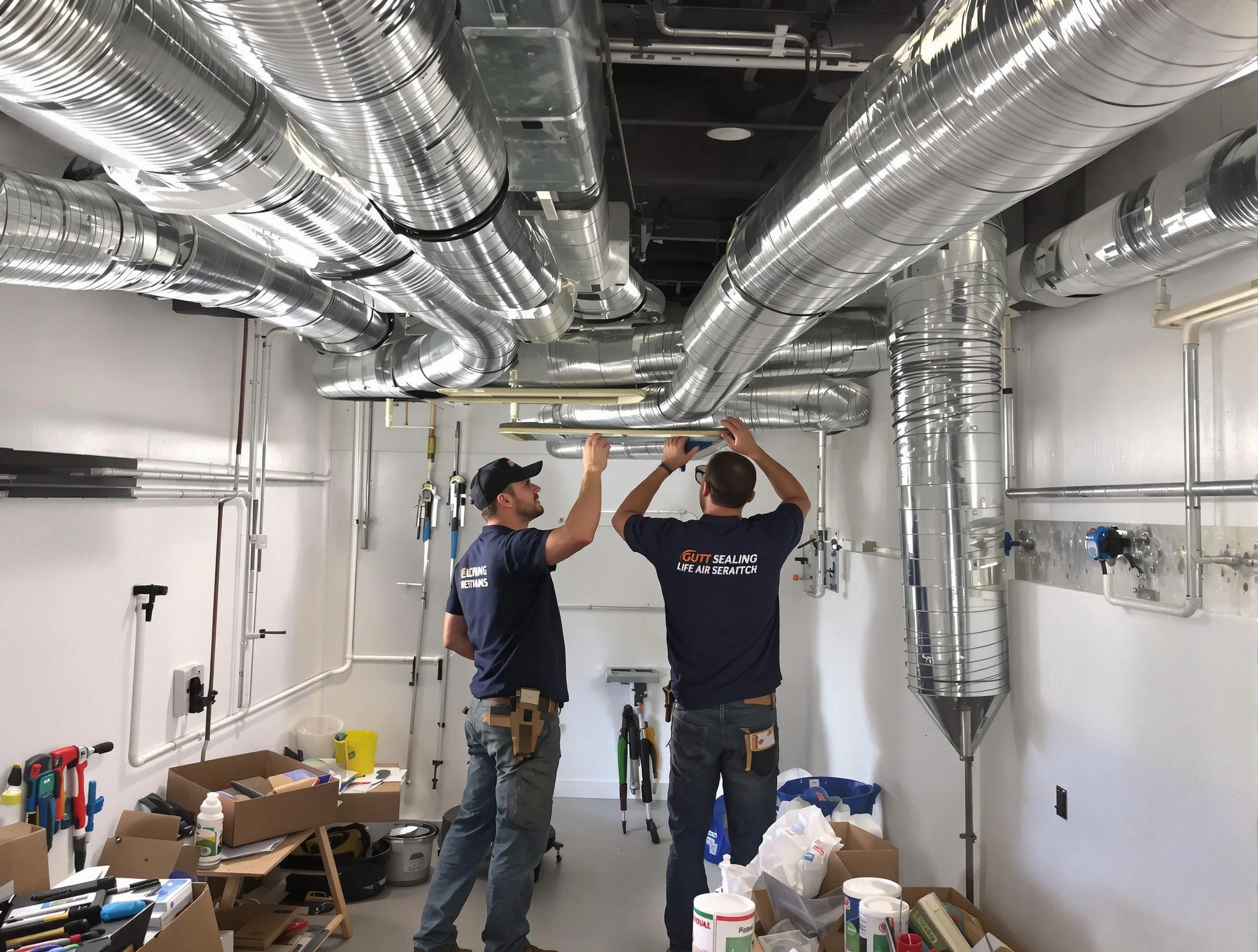 Parker Air Duct Cleaning technician applying professional duct sealing solutions in Parker