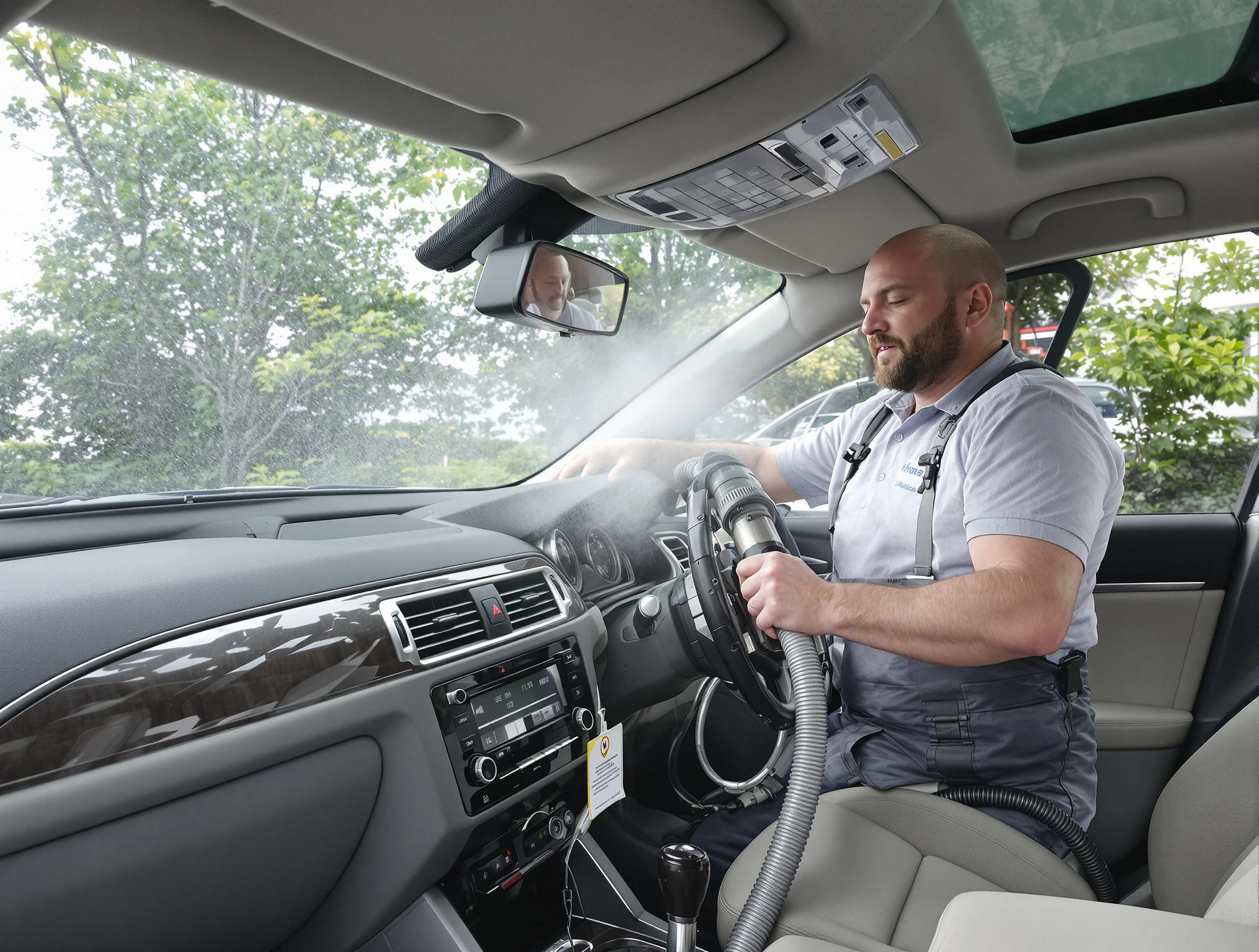 Parker Air Duct Cleaning specialist performing professional car duct cleaning in Parker