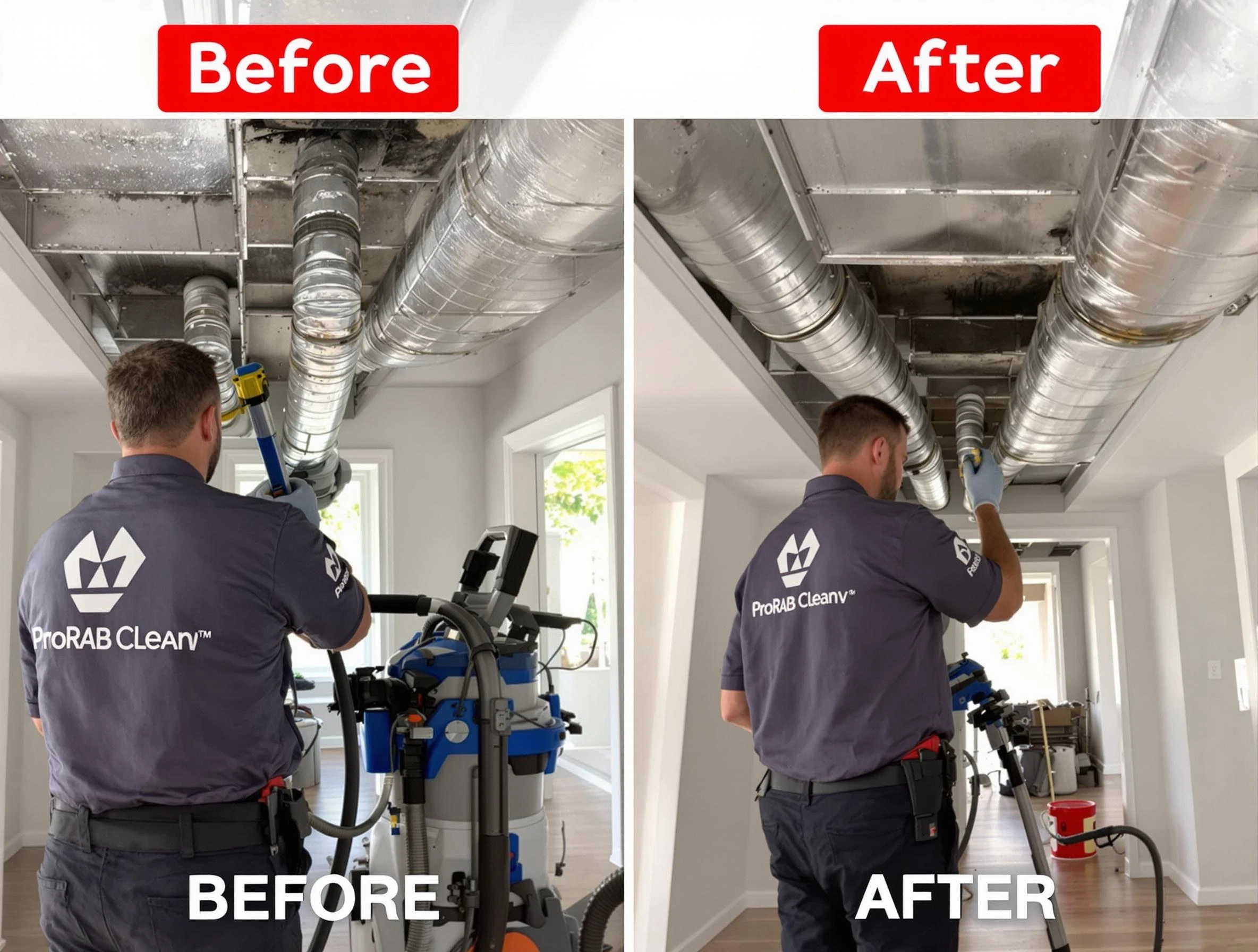 Parker Air Duct Cleaning expert performing thorough residential duct cleaning in a Parker home